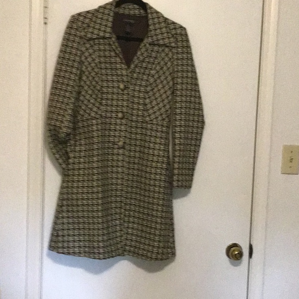 Elegant Women's Houndstooth Trench Coat